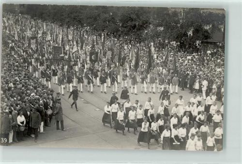 O7000 Leipzig Nr. 39 Arbeiter-Turn und Sportfest Festzug AK Turnfest 1922 Foto AK