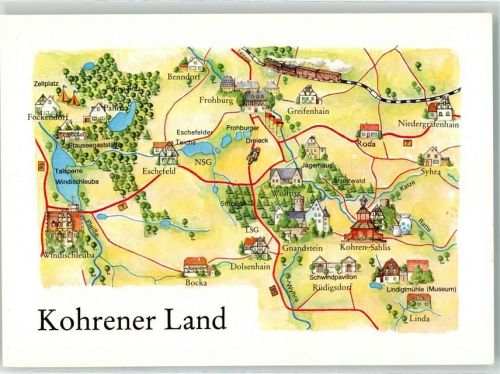 Kohren-Sahlis Landkarte Kohrender Land Zeichnung von Graichen