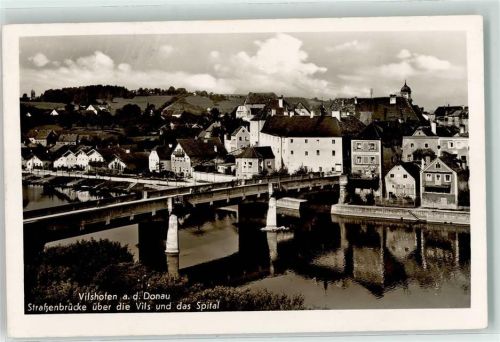 94474 W8358 Vilshofen an der Donau - Straßenbrücke über die Vils und das Spital