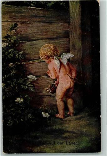 1919 Auf der Lauer Blick durch den Zaun AK