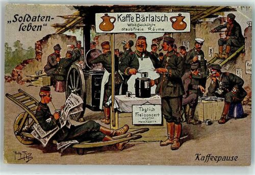 Gebr. Dietrich Serie 163/8 WK I Soldatenleben Feldküche Humor AK