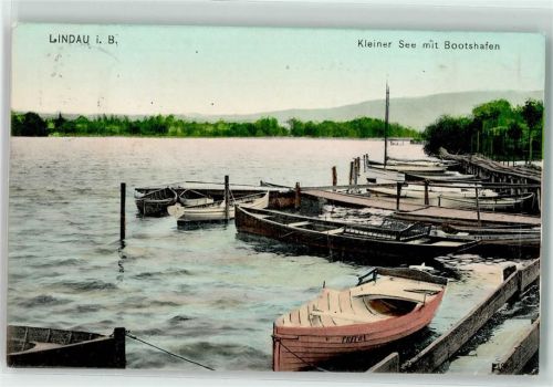Lindau 1908 Kleiner See Bootshafen Ruderboote