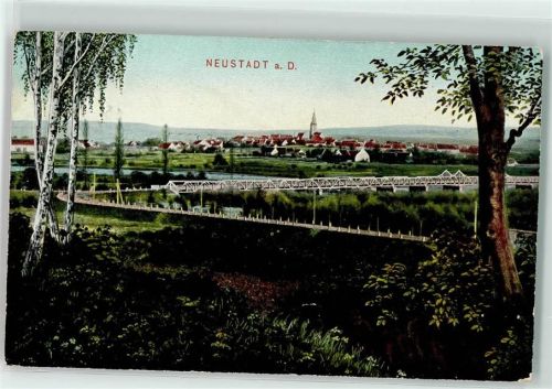 Neustadt 1909 Donaubrücke