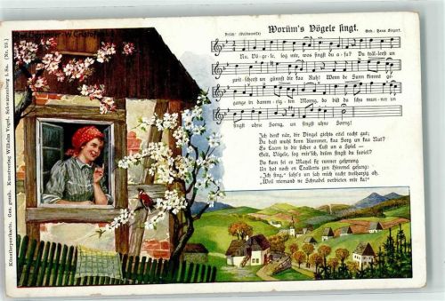 Verlag Vogel Nr. 23 Worüms Vögele singt AK