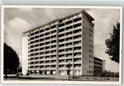 38100 W3300 Braunschweig - Hochhaus an der Hamburger Straße Oldtimer VW Käfer Motorrad