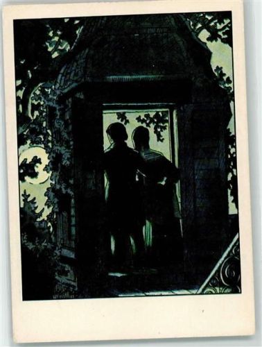 sign. Eisenhut Im Mondesschein Liebespaar AK