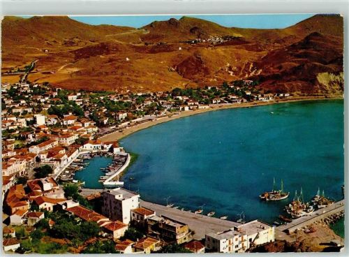 Limnos Ansicht des Myrinashafens Fischerboot