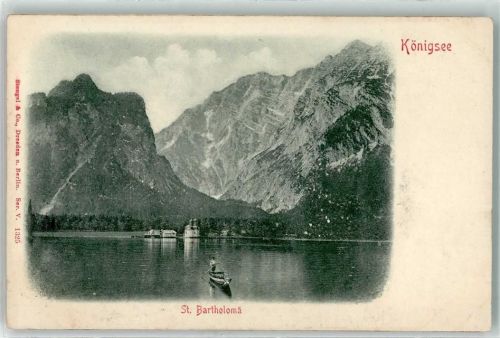 83471 W8240 Königssee b Berchtesgaden Relief AK St. Bartholomä Ruderboot