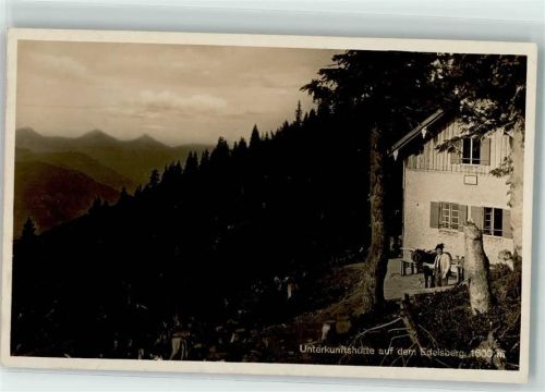 Pfronten Edelsberg Unterkunftshütte Bauer mit Pferd Hüttenstempel