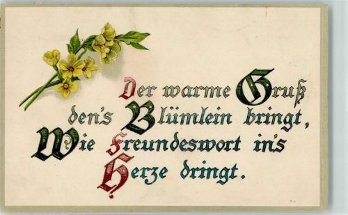 1916 Der warme Gruß dens Blümlein bringt .... Poesie / Liebe