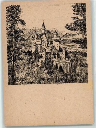 Hohenschwangau Schloss Neuschwanstein sign. Karl Winkel