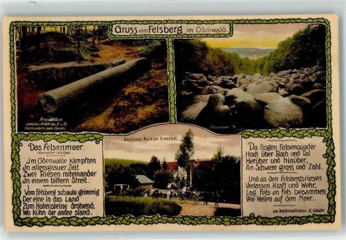 64686 W6147 Lautertal Odenwald - Gasthaus Kuralpe-Kreuzhof Sage vom Felsenmeer