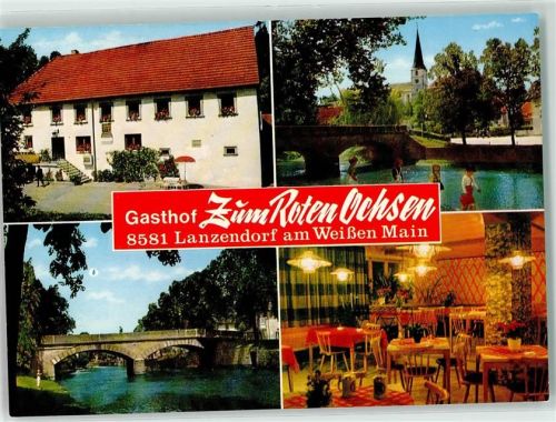 Lanzendorf Gasthaus Zur Roten Ochsen Brücke Wassertreten Gastraum Bierkrug