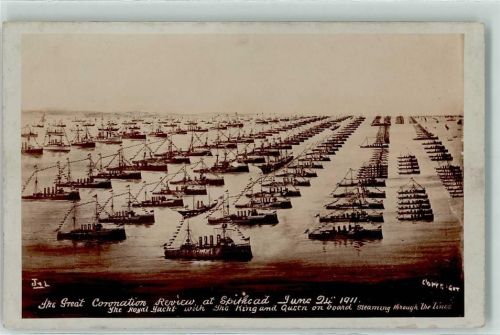 1911 Marineschiffs Parade Krönung König Gerorg V und Queen Mary