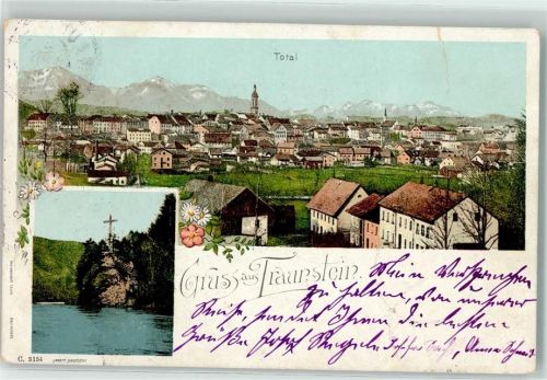Traunstein 1904 Traun Stein Kreuz
