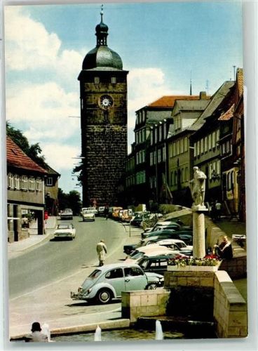 Lichtenfels Am Oberen Turm Brunnen VW Käfer Auto