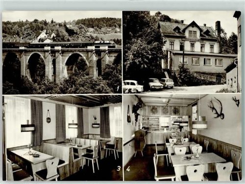 Barthmühle Elstertalbrücke Eisenbahn Konsumgasthaus Elstertalbrücke Barthmühle Auto
