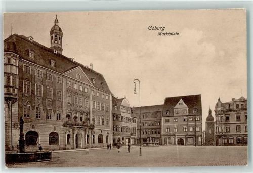 Coburg Marktplatz Marktbrunnen Rathaus