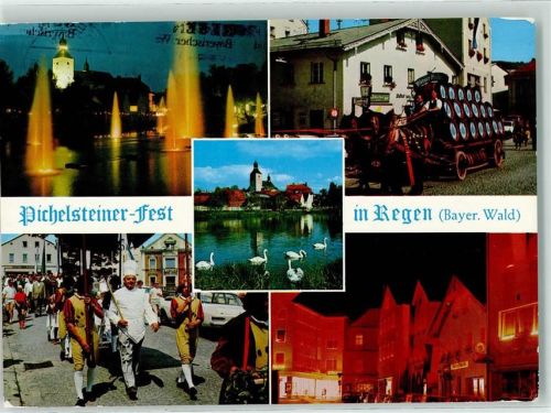 Regen Pichelsteiner Fest Festmannszug Schwäne Bierkutschwagen Wasserfontainen