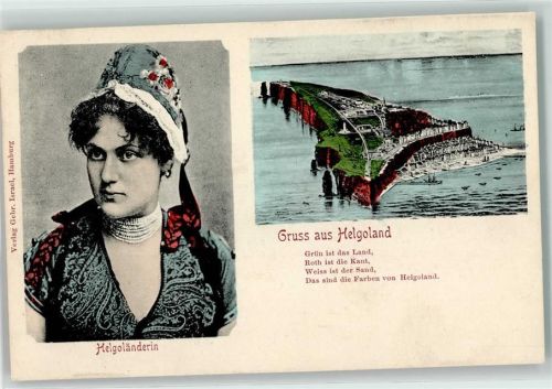 Helgoland 1907 Helgoländerin Tracht