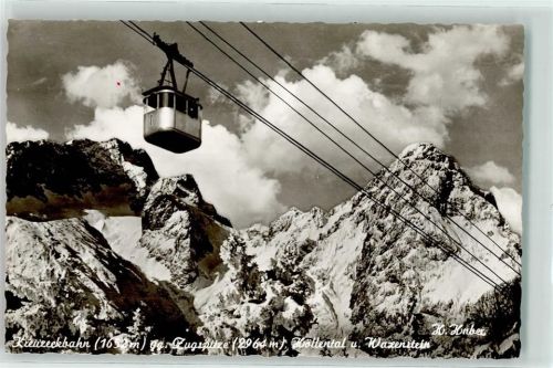 Garmisch-Partenkirchen Kreuzeckbahn gegen Zugspitze Höllental und Waxenstein
