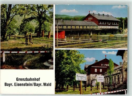 Bayerisch Eisenstein Grenze Deutschland-Tschechoslowakei Emailleschilder Grenzposten Grenzbahnhof
