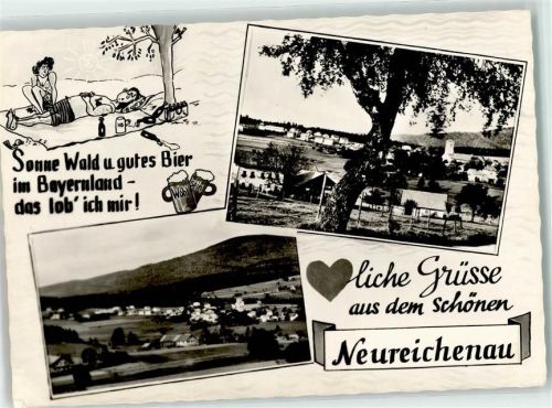 Neureichenau Kirche Herzliche Grüße Bier HB Mann Frau