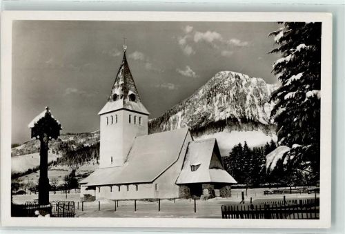 Bad Oberdorf Winter Kirche Flurkreuz
