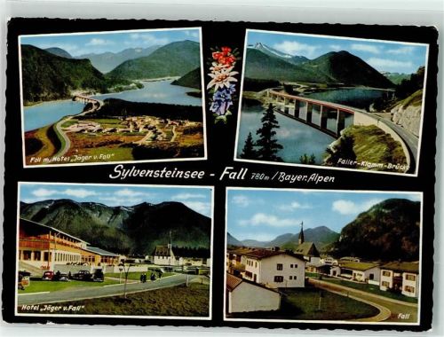 Fall Hotel Jäger v.Fall Faller Klamm Brücke Oldtimer Sylvensteinsee