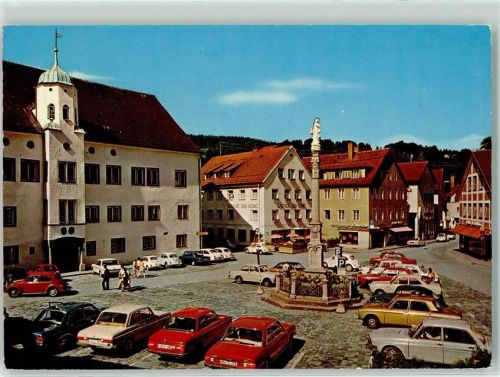 Immenstadt Marienplatz Mariensäule BMW Audi VW Käfer Gasthaus Drei König Rathaus