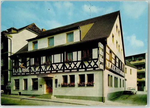 Burgebrach Gasthaus Goldener Hirsch BMW Emailleschild ADAC