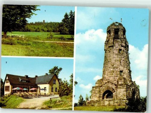 Netzschkau Blick zum Kuhberg HO Gasthaus auf dem Kuhberg Aussichtsturm