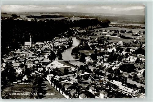 Wolfratshausen Fliegeraufnahme Loisach