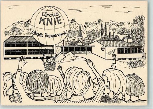 Rapperswil Jona 1. Freiballonaufstieg HB-BIW Einweihung des neuen Sekundarschulhauses Pilot Fred Dolder 15. Oktober 1961