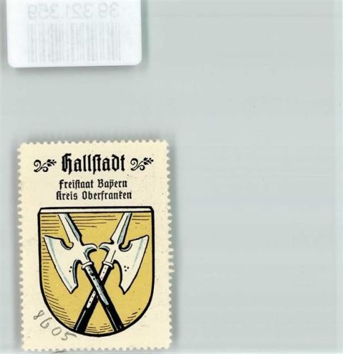 Hallstadt Vignette Wappen Freistaat Bayern Kreis Oberfranken