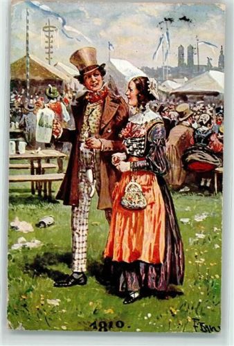 München Zieher, Ottmar 1810 sign. F.Bin Pärchen Bierkrug