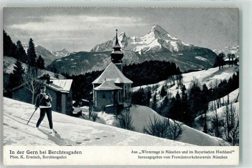Berchtesgaden Winter Skiwanderer in der Gern