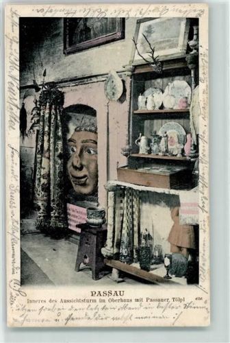 Passau 1904 Inneres Aussichtsturm im Oberhaus mit Passauer Tölpl
