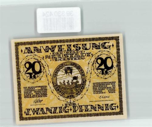 Neustadt Notgeld 20 Pfennig Anweisung der Stadt Neustadt i. Holstein Nr. 40109