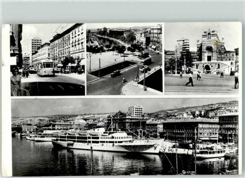 Rijeka Hafen Dampfer Straßenbahn LKW