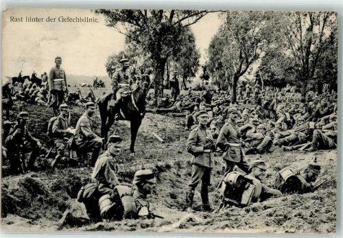 1916 Rast hinter der Gefechtslinie Soldat Uniform das deutsche Heer