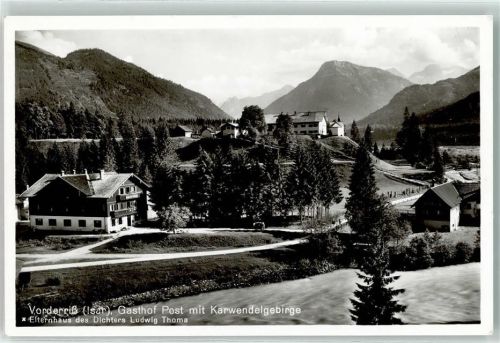 Vorderriß Forsthaus Volksdichter L.Thoma Gasthaus Zur Post Karwendelgebirge
