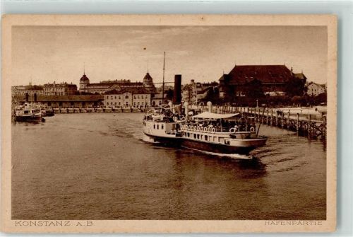 Konstanz Schiffe Hafenpartie Raddampfer