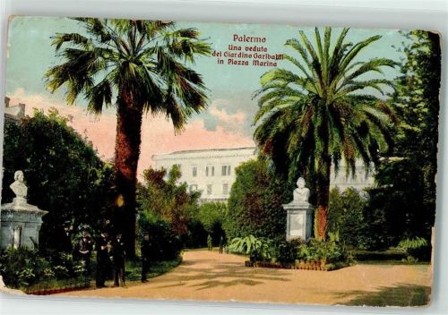 Palermo 1914 Una veduta del Giardino Garibaldi in Piazza Marina