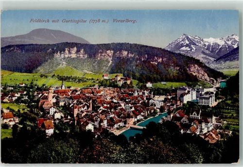 Feldkirch Gurtisspitze 1778 m Vorarlberg Kirche Turm Brücke