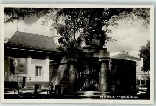 Rosenheim Bahnpost Salzburg München Zug 18 12.5.36 Kriegerdenkmal