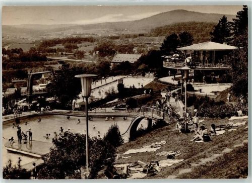97688 W8730 Bad Kissingen Foto AK Schwimmbad