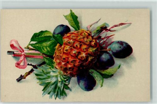 Früchte Ananas Pflaumen AK
