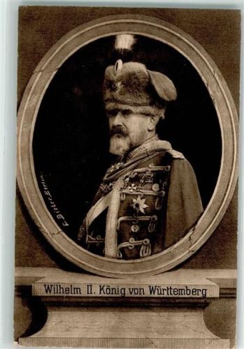 König Wilhelm II von Württemberg Wohlfahrtskarte Reichsverband zur Unterstützung Deutscher Veteranen Adel Württemberg