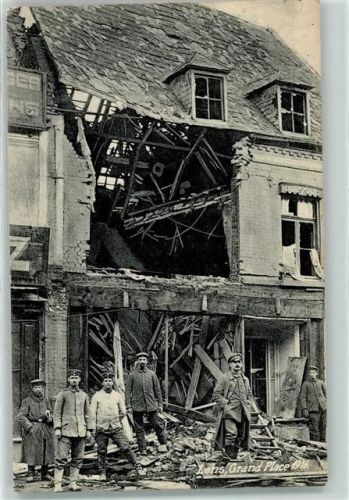 62300 Lens 1916 - Grand Place 1916 Zerstörung Haus Mann Uniform Feldpost 18. Res. Feldart. Rgt. 3 Batt. bayr. Inf. Div.